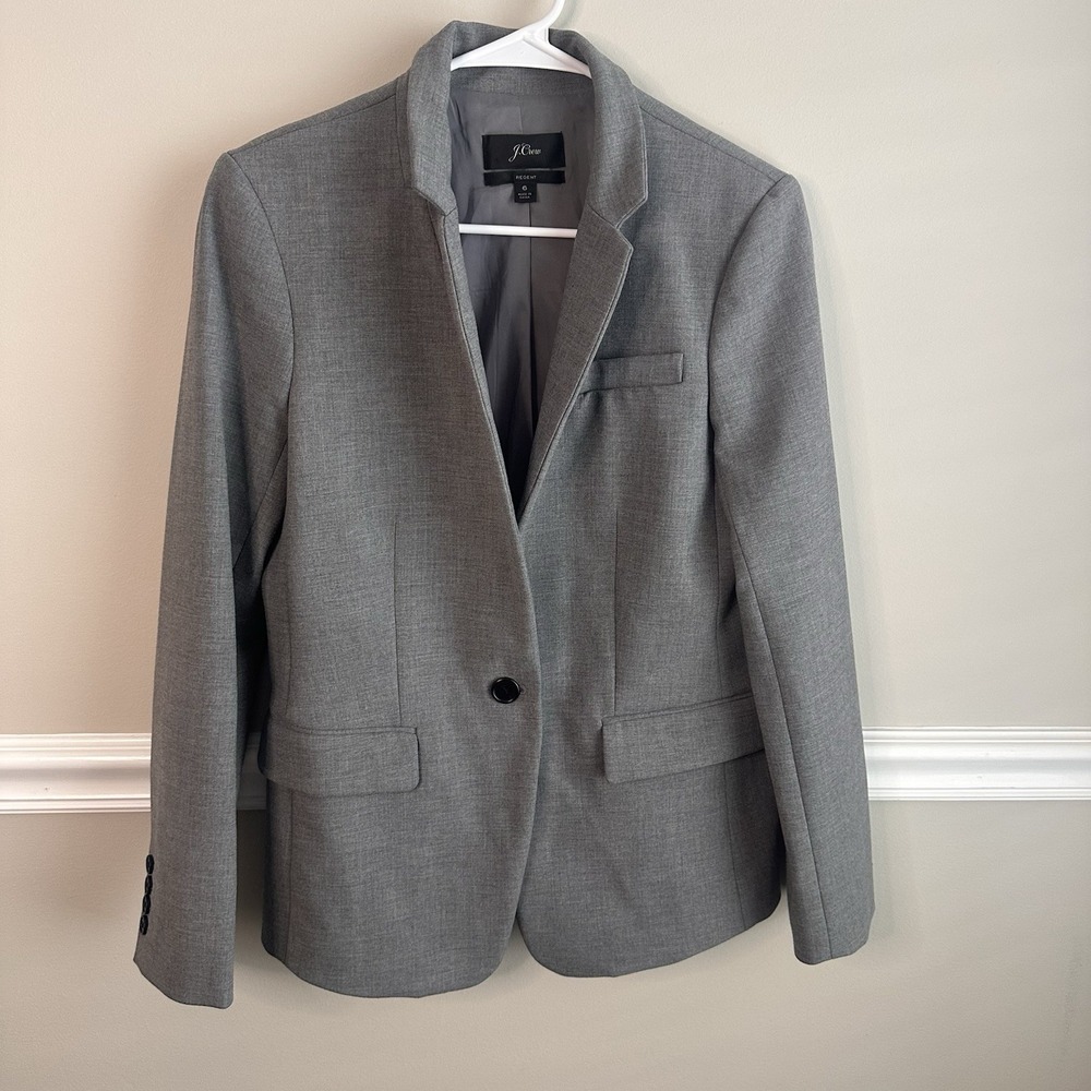 J Crew Regent Gray Blazer Four Season Stretch 6 Office Business Preppy Capsule